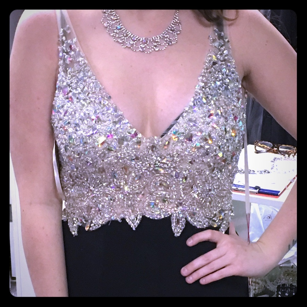 Gorgeous Beaded Bodice Formal Gown